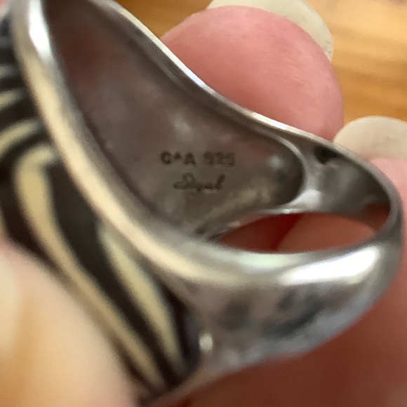 Rare Vintage sz 7 Sigal 925 Black Onyx - Picture 7 of 11
